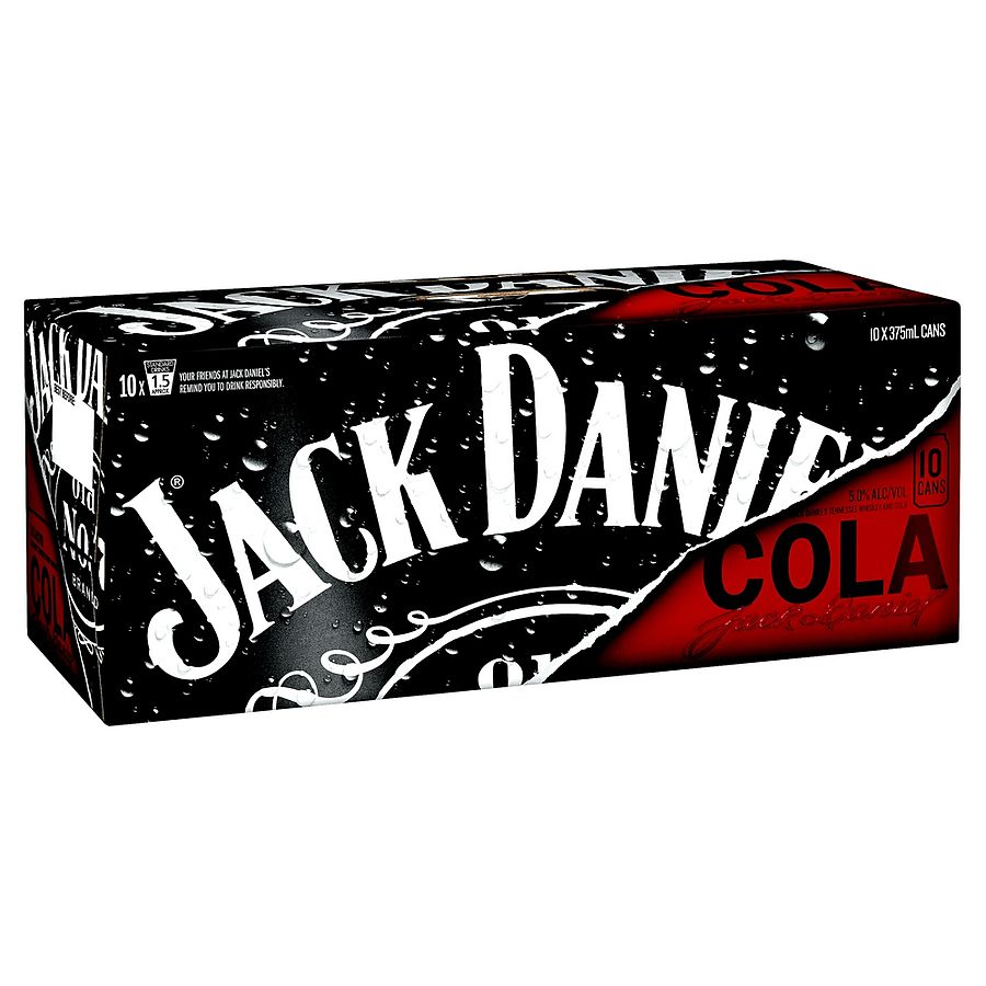 Tennessee Whiskey & Cola 375mL Cans 10 Pack