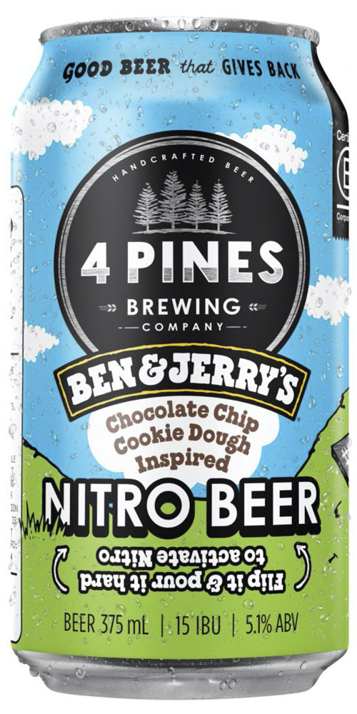 Ben & Jerry's Chocolate Chip Cookie Dough Inspired Nitro Beer 375mL 4 Pack
