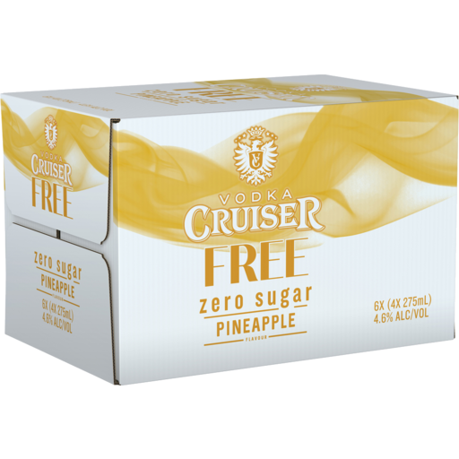 Vodka Cruiser Sugar Free Pineapple 275mL Carton Liberty Liquors