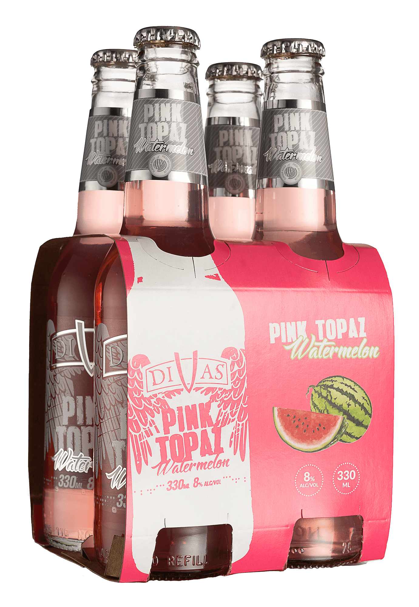 Pink Topaz Watermelon 8% 330mL 4 Pack