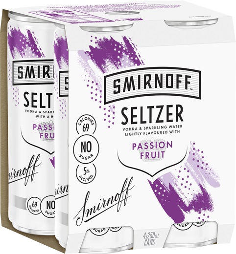 Seltzer Passionfruit 250mL Can 4 Pack