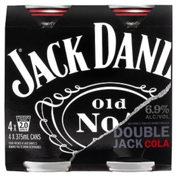 Double Jack & Cola Cans 375mL 4 Pack