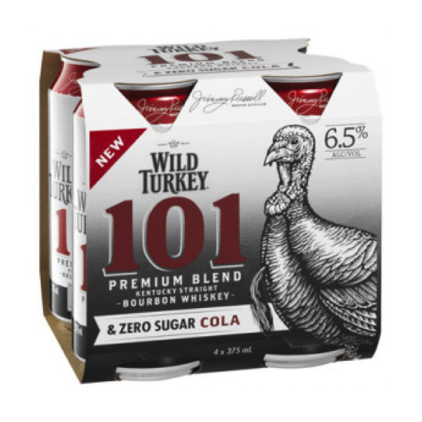 101 Bourbon & Cola Zero 375mL Cans 4 Pack