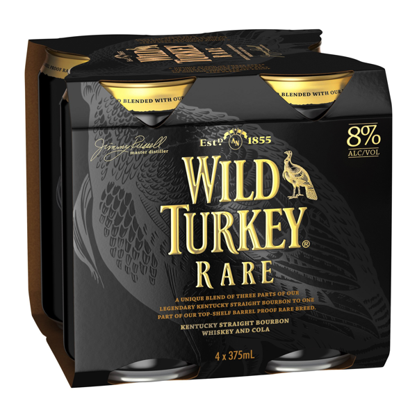 Rare Bourbon & Cola Cans 4 Pack