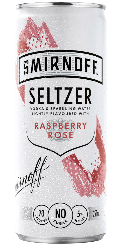 Seltzer Raspberry Rose 250mL Can 4 Pack