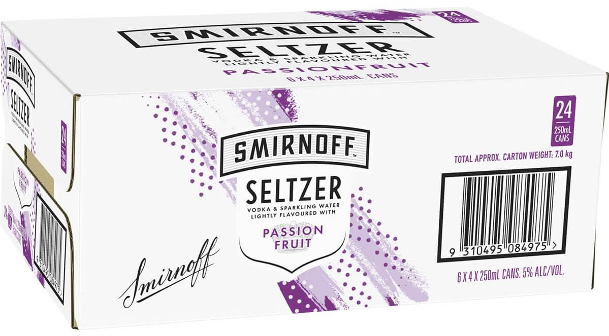 Seltzer Passionfruit 250mL Can 24 Pack Carton
