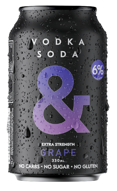 Vodka Soda Grape 6% 330mL 4 Pack