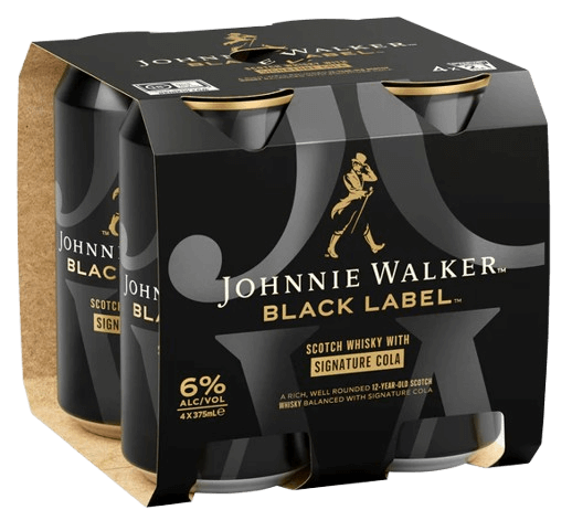 Black Label 6% Whisky & Cola 375mL 4 Pack