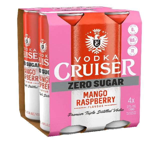 Sugar Free Mango Raspberry 275mL 4 Pack