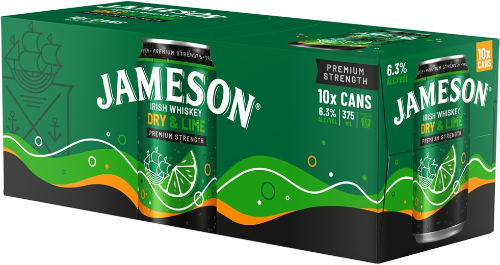 Irish Whiskey Dry & Lime 6.3% 10 Pack