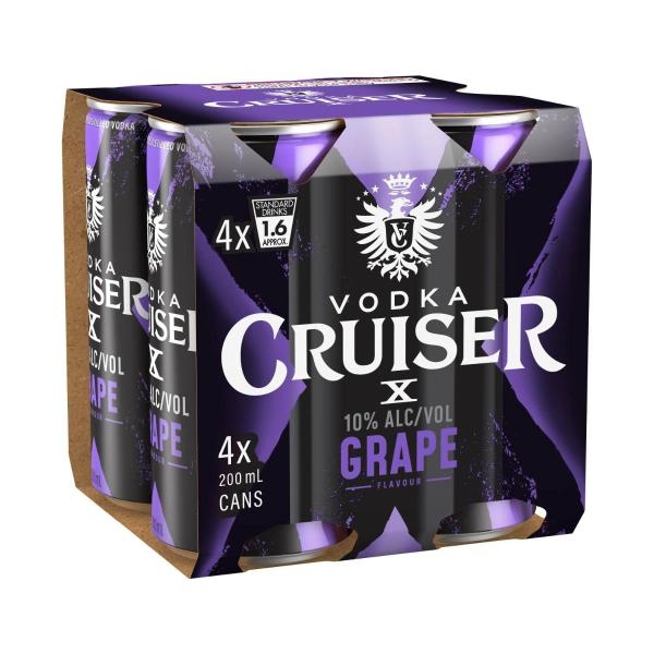 X 10% Grape 4 pack