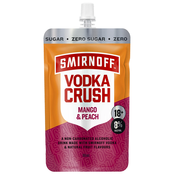 Crush Zero Sugar Mango Peach 165ml Pouch